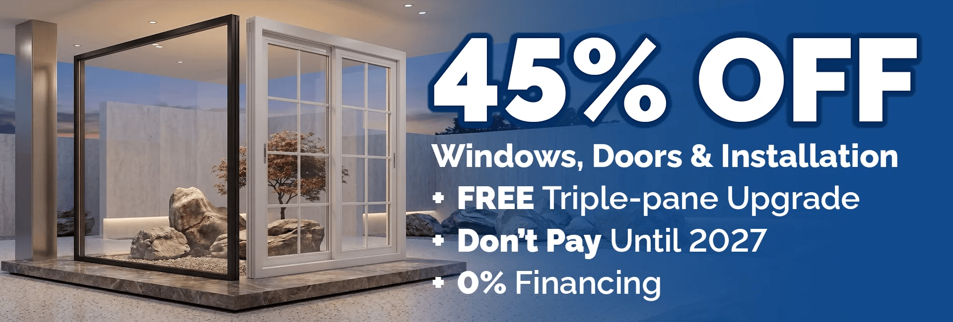 45% off Window Door Installation Hero banner